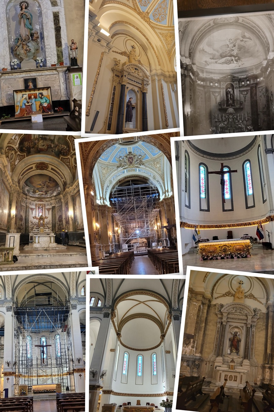 Interiores de iglesia restaurados (collage)